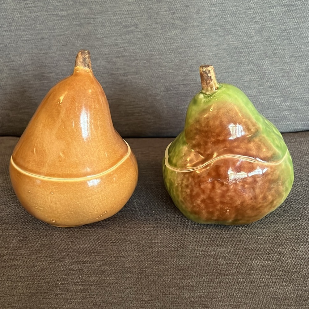 Rare Set of 2 Vintage Ceramic Pears by Barbara Eigen